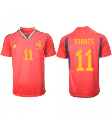 Hiszpania Ferran Torres #11 Koszulka Podstawowych MŚ 2022 Krótki Rękaw